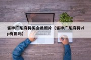 雀神广东麻将买会员照片（雀神广东麻将vip有用吗）