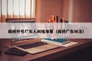 麻将外号广东人叫啥来着（麻将广东叫法）