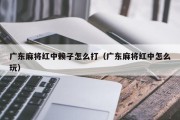 广东麻将红中赖子怎么打（广东麻将红中怎么玩）