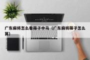 广东麻将怎么看筛子中马（广东麻将筛子怎么算）