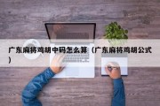 广东麻将鸡胡中码怎么算（广东麻将鸡胡公式）