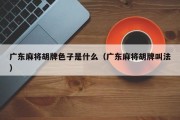 广东麻将胡牌色子是什么（广东麻将胡牌叫法）