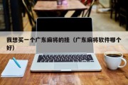 我想买一个广东麻将的挂（广东麻将软件哪个好）