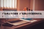 广东两口子打麻将（广东两口子打麻将叫什么）